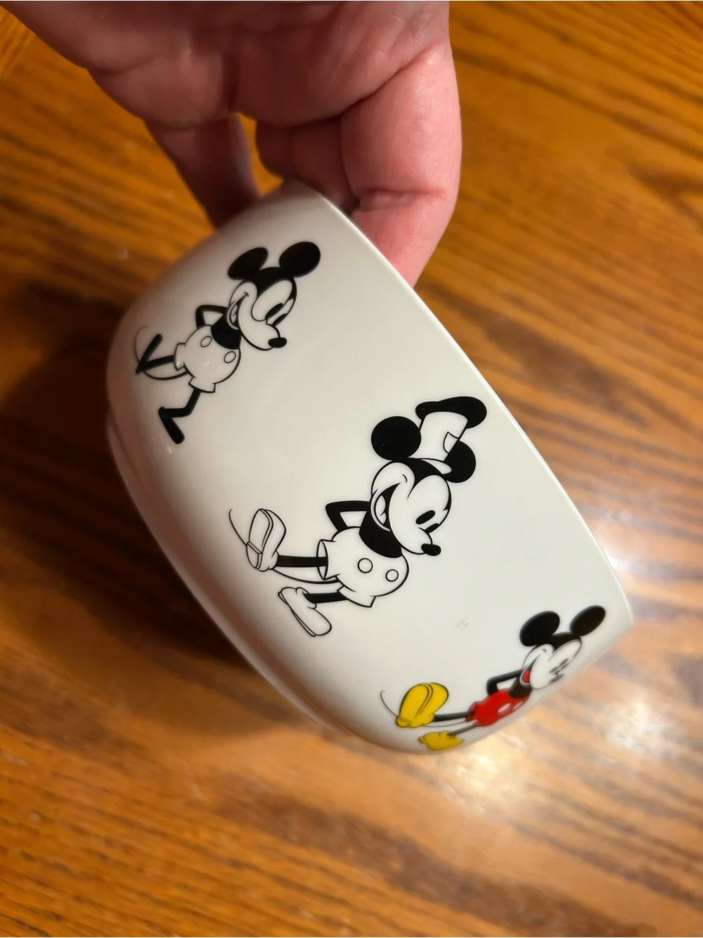 Mickey Mouse /  Disney Ceramic Bowl - White with Red and Yellow Accents
